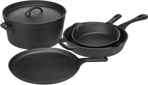 Cast iron cookware set